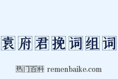 袁府君挽词组词是什么意思的图片